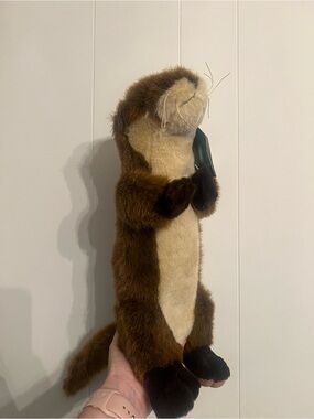 Plush River Otter - Brown & Cream Stuffed Vintage Toy
